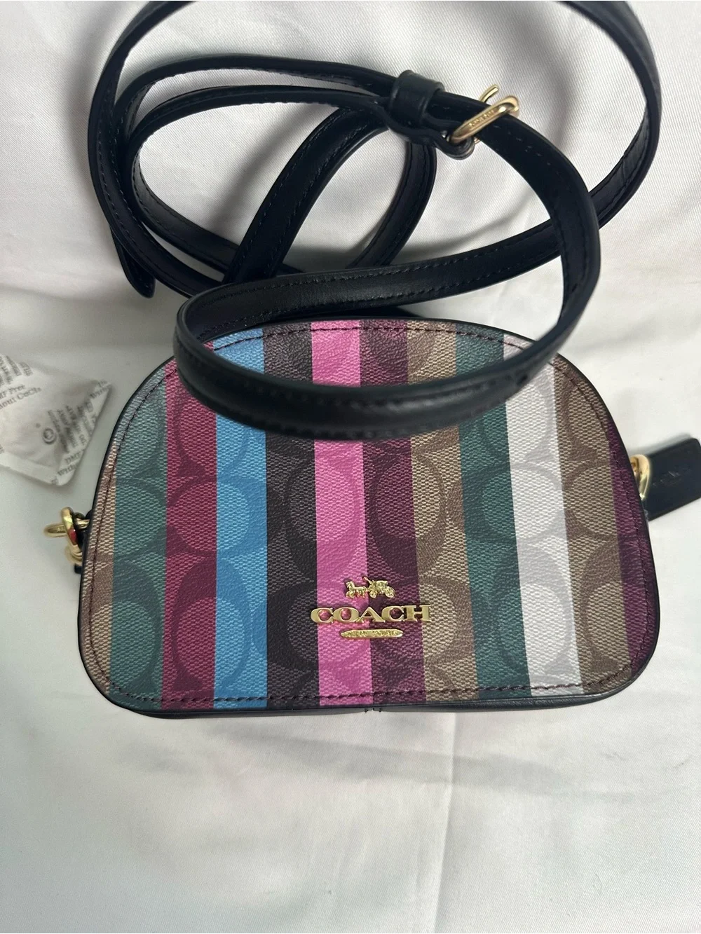 COACH Multicolor Stripe Signature Canvas Crossbody Bag